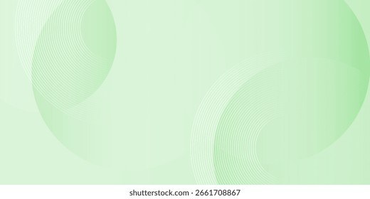 Fondo Abstractas suave minimalista en tonos verdes y blancos degradados con círculos. Estilo de efecto de círculo geométrico, fondo abstracto. Ilustración vectorial