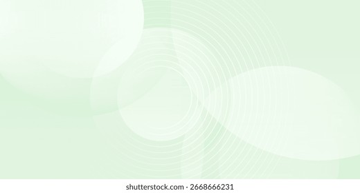 Minimalist soft Abstract Background in Gradient green and white Tones with Circles. Circle effect style geometric, abstract background. eps 10