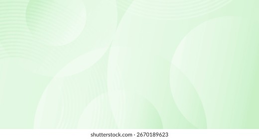 Minimalist soft Abstract Background in Gradient green and white Tones with Circles. Circle effect style geometric, abstract green background.