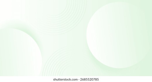 Fondo Abstractas suave minimalista en tonos verdes y blancos degradados con círculos. Estilo de efecto de círculo geométrico