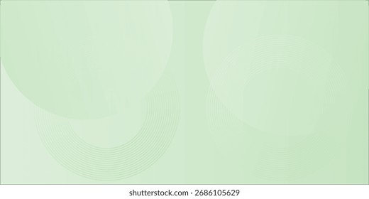 Minimalist soft Abstract Background in Gradient green and white Tones with Circles. Circle effect style geometric, abstract background.