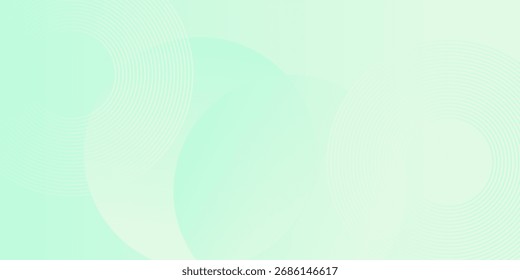 Minimalist soft Abstract Background in Gradient green and white Tones with Circles. Circle effect style geometric, abstract background. EPS 10