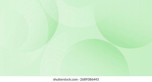 Plano de fundo abstrato suave minimalista em tons de verde e branco gradiente com círculos. Estilo de efeito de círculo geométrico, fundo abstrato. Ilustração