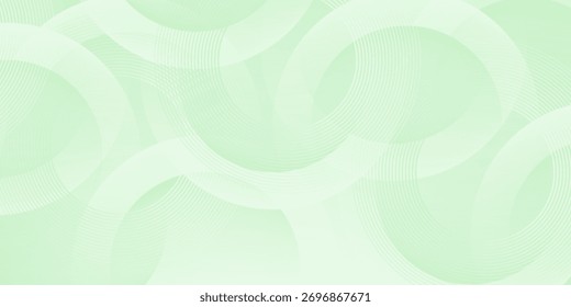 Plano de fundo abstrato suave minimalista em tons de verde e branco gradiente com círculos. Estilo de efeito de círculo geométrico, fundo abstrato. 