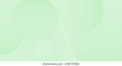 Plano de fundo abstrato suave minimalista em tons de verde e branco gradiente com círculos. Estilo de efeito de círculo geométrico, fundo abstrato. 