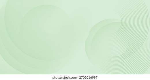 Plano de fundo abstrato suave minimalista em tons de verde e branco gradiente com círculos. Estilo de efeito de círculo geométrico, fundo abstrato. 