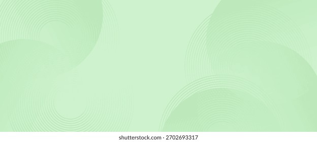 Plano de fundo abstrato suave minimalista em tons de verde e branco gradiente com círculos. Estilo de efeito de círculo geométrico, fundo abstrato. 