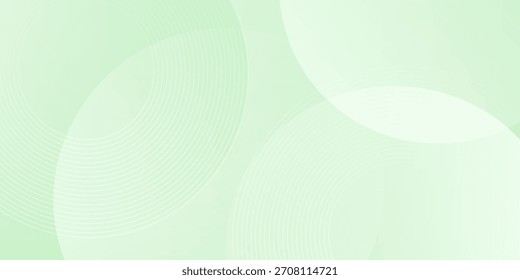 Minimalist soft Abstract Background in Gradient green and white Tones with Circles. Circle effect style geometric, abstract background. 