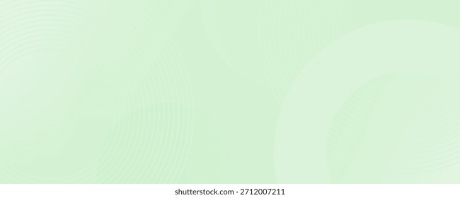 Plano de fundo abstrato suave minimalista em tons de verde e branco gradiente com círculos. Estilo de efeito de círculo geométrico, fundo abstrato. 