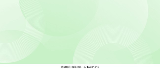 Plano de fundo abstrato suave minimalista em tons de verde e branco gradiente com círculos. Estilo de efeito de círculo geométrico, fundo abstrato.