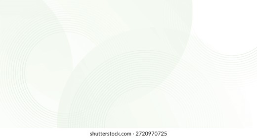 Minimalist soft Abstract Background in Gradient green and white Tones with Circles. Circle effect style geometric, abstract background. 