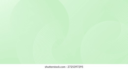 Plano de fundo abstrato suave minimalista em tons de verde e branco gradiente com círculos. Estilo de efeito de círculo geométrico, fundo abstrato. 