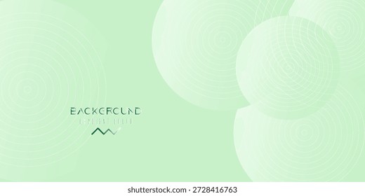 Minimalist soft Abstract Background in Gradient green and white Tones with Circles. Circle effect style geometric, abstract background.banners, poster