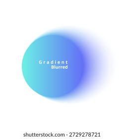 Minimalist soft blue to purple circular gradient blur effect design element featuring modern abstract aesthetic on white background