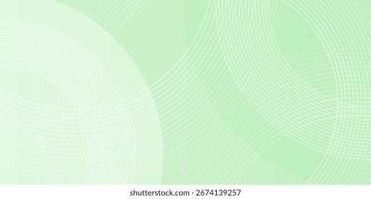 Fundo abstrato verde suave minimalista. Gradiente tons de verde e branco com círculos. Simples com linhas. Projeto vetorial futurista 2025.
