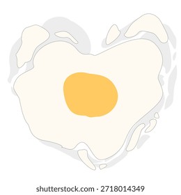 Ilustración minimalista y suave de un huevo frito que forma naturalmente un corazón. Esta pieza Explore el concepto de 'Comida de Confort' y el simple amor que se encuentra en los rituales matutinos cotidianos. Las líneas suaves y orgánicas y la paleta pastel evocan una sensación de calidez, cuidado y un comienzo pacífico del día.