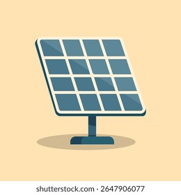 Minimalist solar energy panel standing on flat beige ground, ideal for clean energy topics, green branding, renewable tech visuals, or sustainability ads