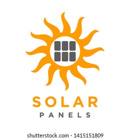 Minimalist solar panel vector logo