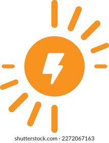 Signo de icono del vector de energía solar mínimo