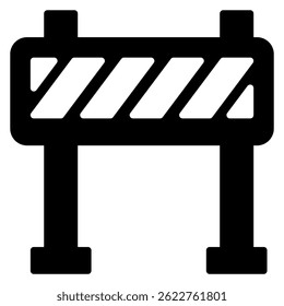 Ilustração de arte sólida minimalista de um elemento de projeto de barreira de bloqueio de estrada para projetos criativos relacionados à construção.