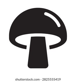 Minimalist solid black mushroom icon graphic silhouette with mushroom silhouette minimalist isolated ingredient mycology