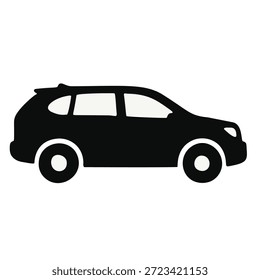 Minimalist Solid Black SUV Auto Silhouette Fahrzeug Illustration Symbol