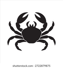 Minimalistische feste Füllung Krabbe Silhouette einzeln auf transparentem Hintergrund.