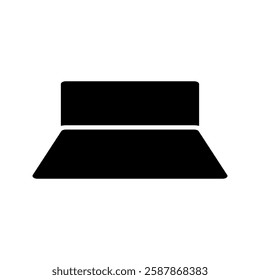 Minimalist solid laptop icon with a modern and professional look. Perfect for apps, interfaces, and presentations.