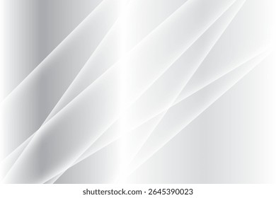 A minimalist and sophisticated background design composed of soft, overlapping diagonal bands of light gray and white. The smooth gradients create a luminous, airy feel with a subtle sense.