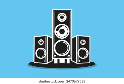 Minimalist Sound System Icon Vector Illustration for Audio Applications