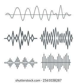 Minimalist Sound Wave Vector Design Set