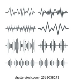 Minimalist Sound Wave Vector Design Set