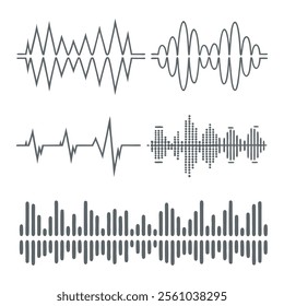 Minimalist Sound Wave Vector Design Set