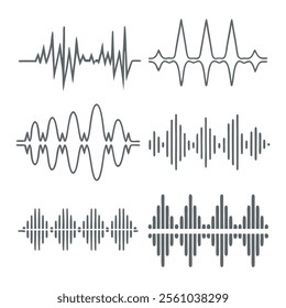 Minimalist Sound Wave Vector Design Set