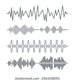 Minimalist Sound Wave Vector Design Set