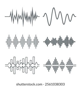 Minimalist Sound Wave Vector Design Set