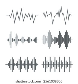 Minimalist Sound Wave Vector Design Set