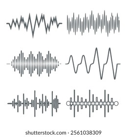 Minimalist Sound Wave Vector Design Set