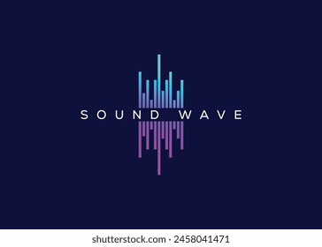 Logotipo minimalista de Vector Sound Wave. Logo de Modern Sound Wave. Logo de música