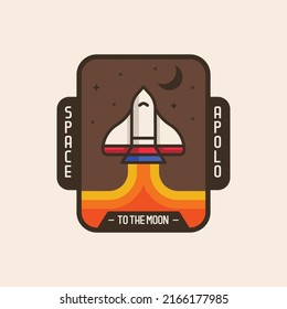 minimalist spacecraft rocket logo concept