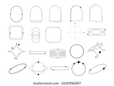 Minimalist Sparkle Monoline Shape Element