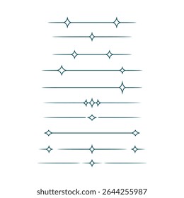 Étoiles scintillantes minimalistes Ligne diviseur collection d'Image vectorielle