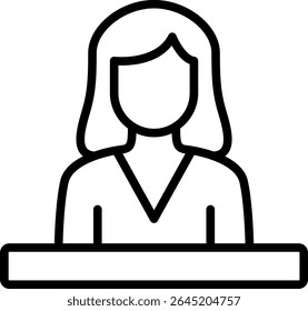 Minimalistisches Lautsprechersymbol: Eine elegante, einfache Darstellung einer Person, die eine Botschaft vermittelt, die das Wesen der Kommunikation und öffentlichen Rede vermittelt.