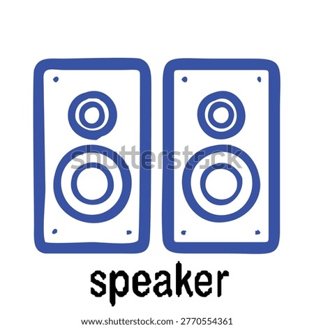 Minimalist Speaker Icon Illustration, Audio Sound System Symbol, Stereo Music Equipment Flat Design Isolated on White Background