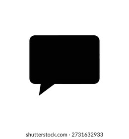 Minimalista balão de fala vazio preto ilustração vetorial design plano gráfico escalável