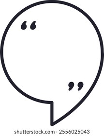 Minimalist speech bubble featuring bold quotation marks, providing an inviting space for engaging dialogue, meaningful discussions, and sharing diverse perspectives and opinions