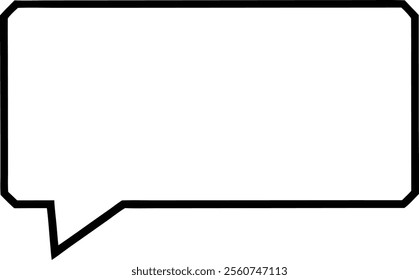 Minimalist Speech Bubble Icon in Rectangular Shape Vector Illustration