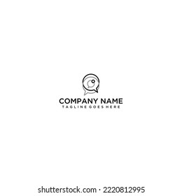 Minimalist speech bubble logo design communication technology and conversation concept
