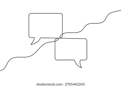 Minimalistische Sprechblase eine Zeile Zeichnung auf weißem Hintergrund