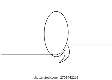 Bolha de fala minimalista um desenho de linha no fundo branco